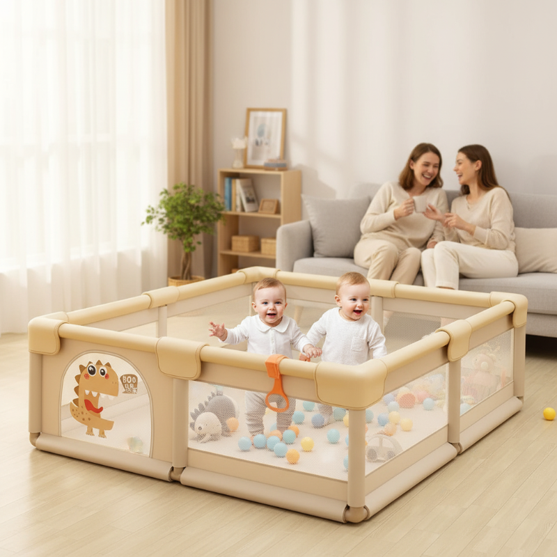 parc bébé deux bébés jouent dans le parc deux mamans discutent