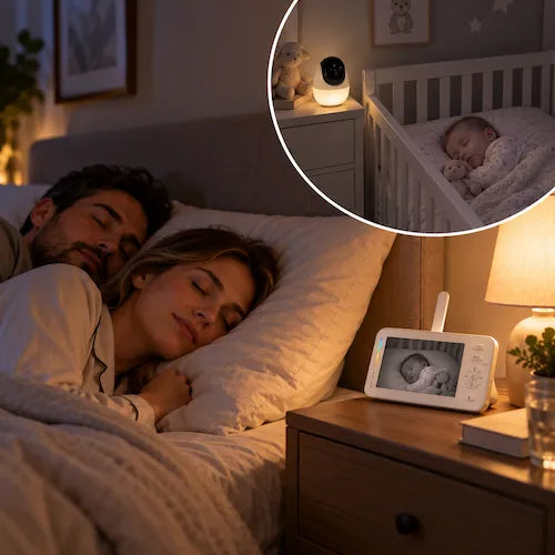 Babyphone vidéo parents dorment caméra surveille bébé