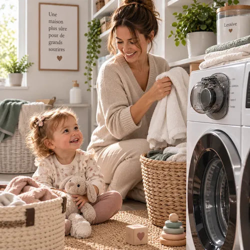 Cache prise bébé gris bouton machine à laver
