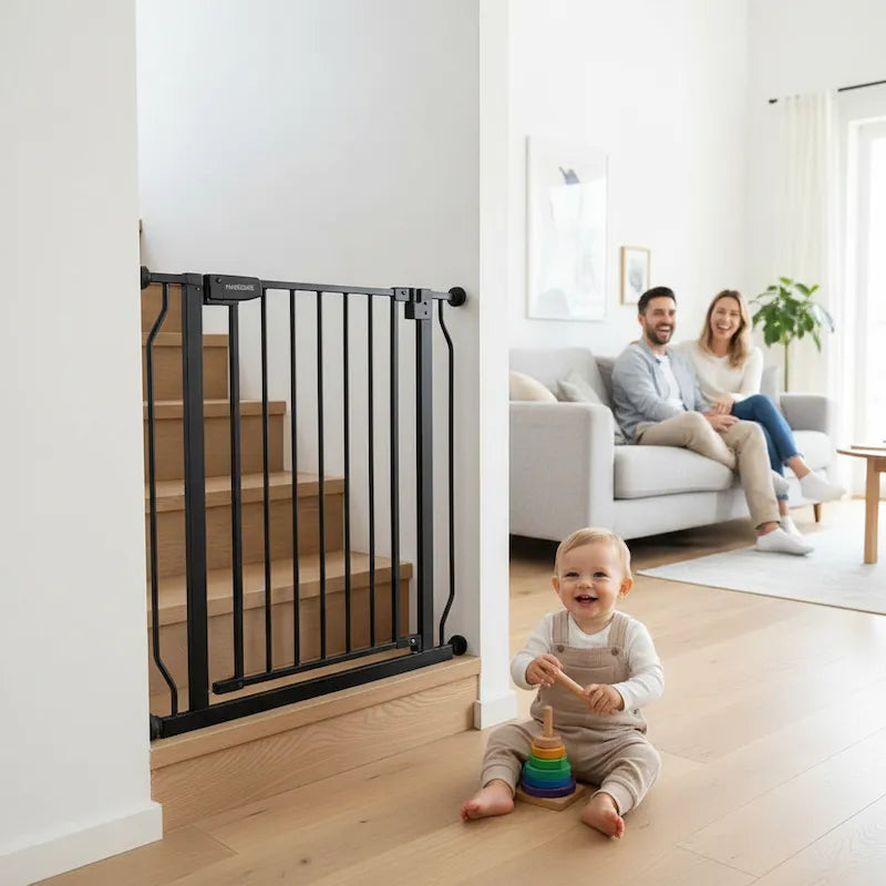 barrière de sécurité enfant bébé joue parents relaxent