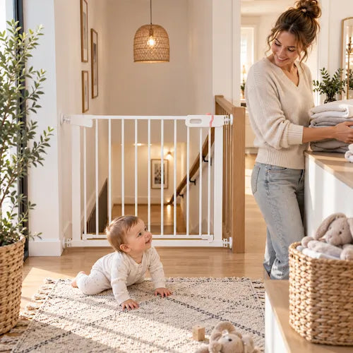 barrière escalier bébé rampe maman range