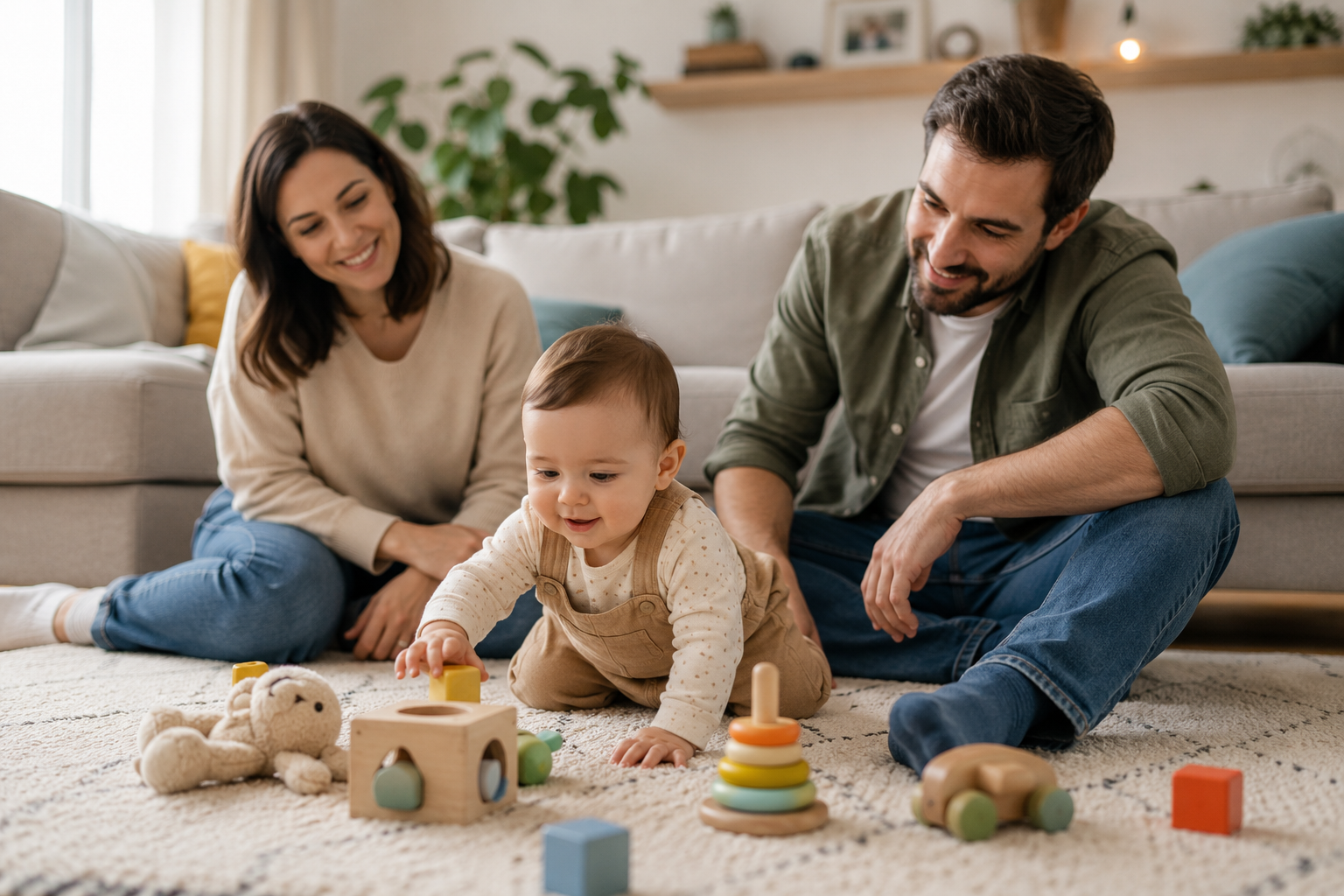 bebe joue et explore en securite