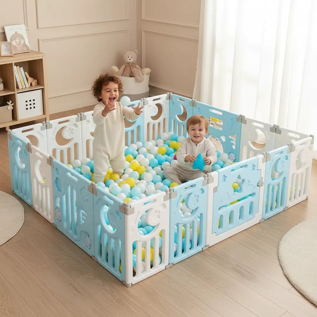 parc modulable enfants dans le parc balles