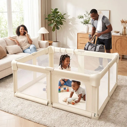 parc pliable pour bébé enfants jouent parents dans le salon