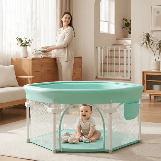 parc pliable pour bébé visibilité 360 maman range le linge